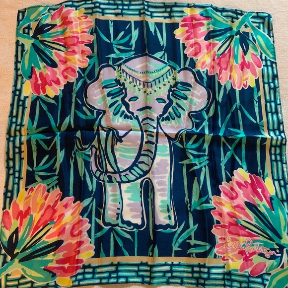 Lilly Pulitzer Silk Elephant scarf - Picture 1 of 4